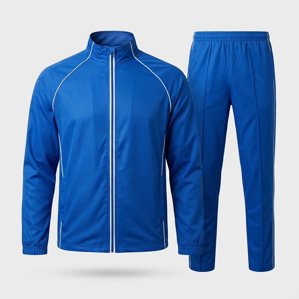Blue & White Two-Piece Tracksuit (Men's & women's S–XXL · kids' 4–16 · jacket and pants · blue/white · $19.99) — Clothing product photo