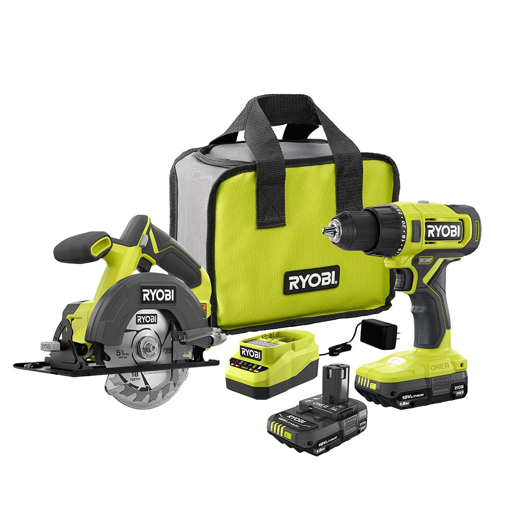 RYOBI 18V ONE+ 2-Tool Combo Kit (18V · drill + circular saw) — Tools product photo