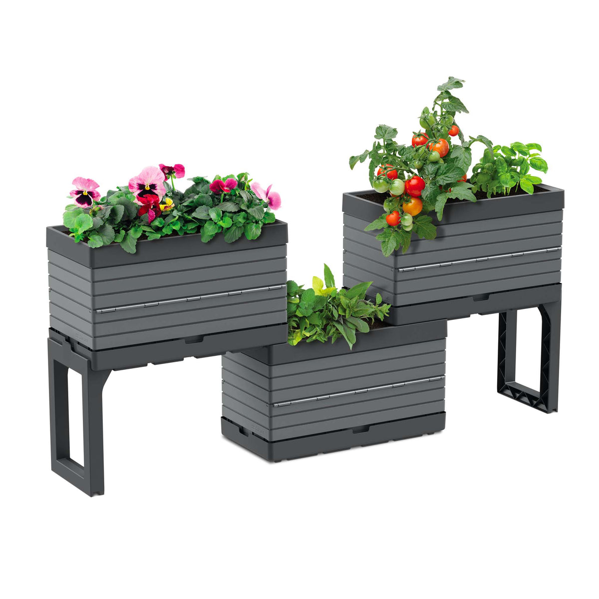Garant Botanica Modular Garden Starter Set (3 planters · 2 legs · 22 1/2 in. x 11 3/8 in. x 13 in.) — Outdoor & BBQ product photo