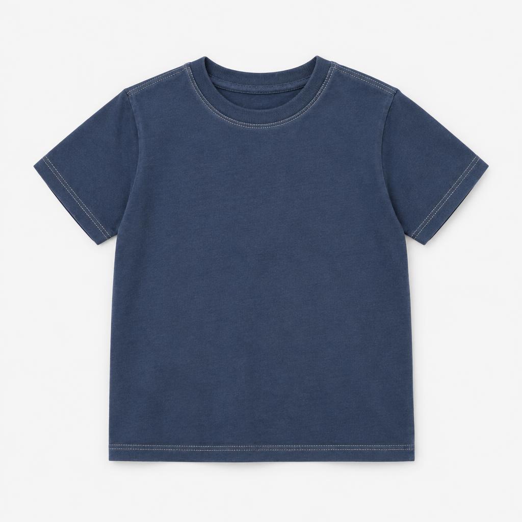 Kids' Vintage-Style Navy Crew-Neck T-Shirt (Children's sizes 4–16 · Navy · Short sleeve) — Clothing product photo
