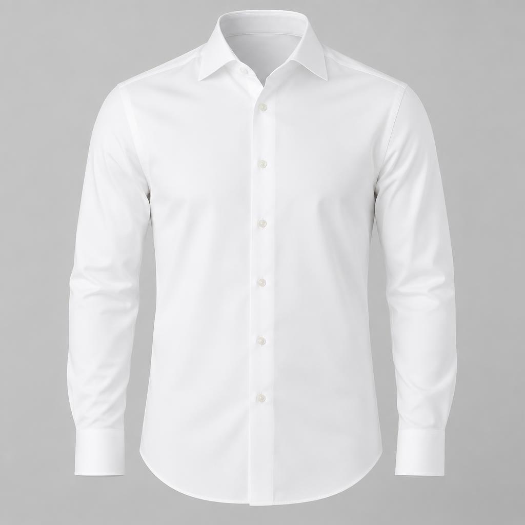 Men's Long-Sleeve Dress Shirt — White (White · Long sleeve · Sizes S–XXL) — Clothing product photo