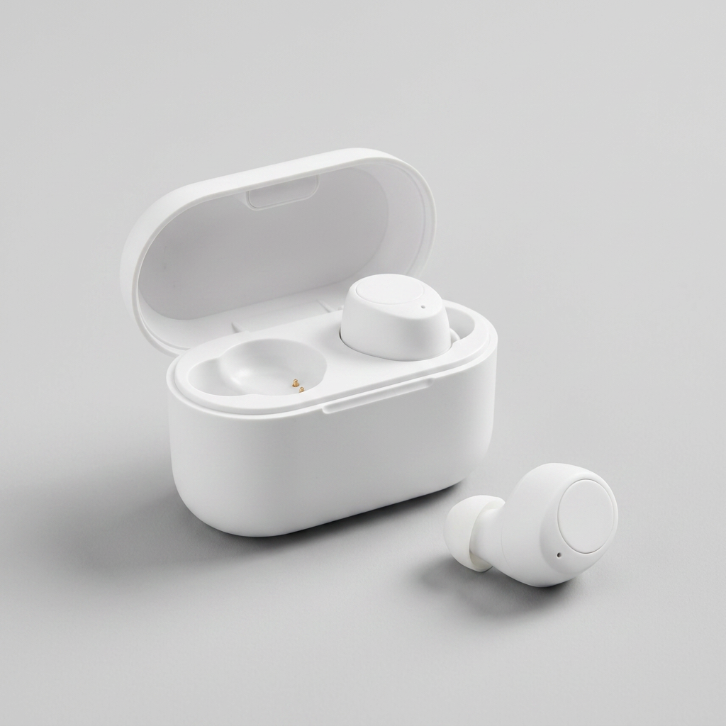 onn. True Wireless Earbuds with Charging Case (Up to 36 hr · IPX5 · Bluetooth) — Electronics product photo