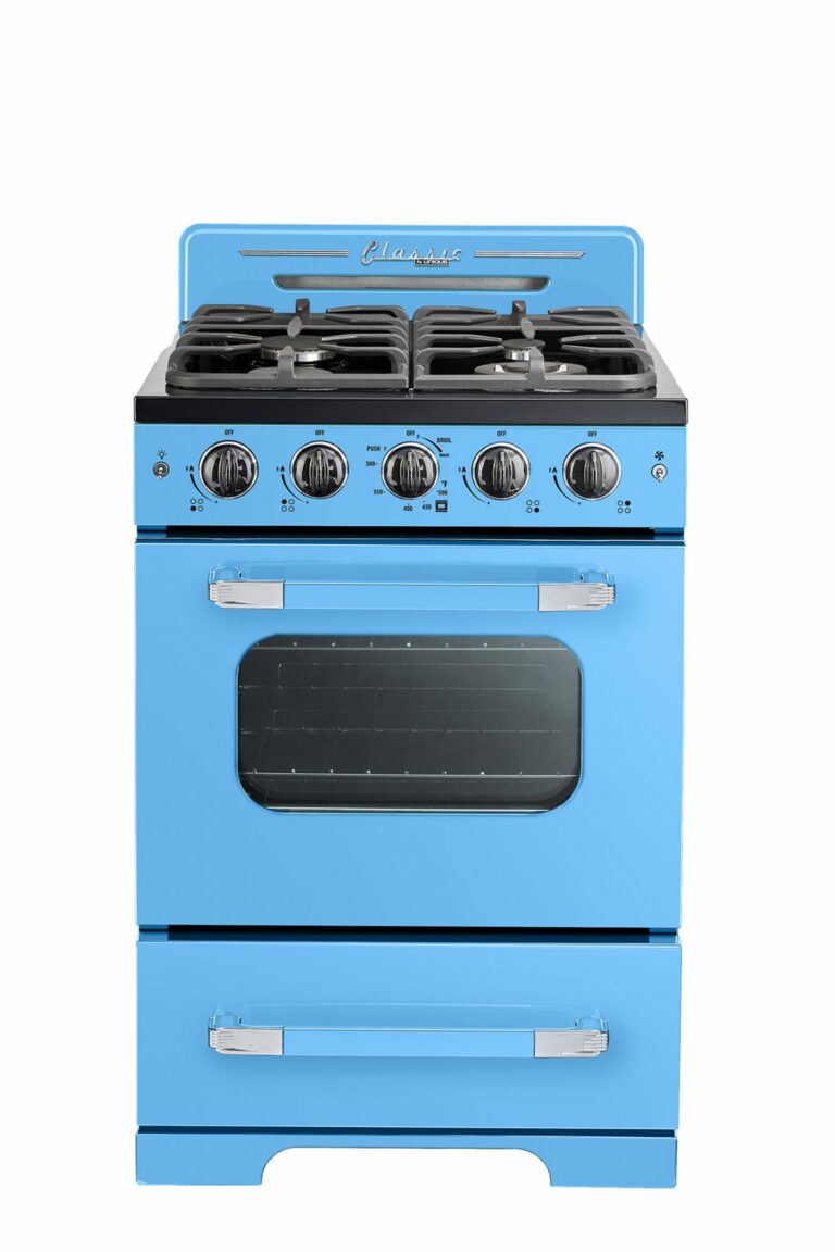 Unique Classic Retro 24" Convection Gas Range — Robin Egg Blue (Model UGP-24CR RB · Robin Egg Blue) — Appliances product photo
